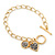 Gold Plated Oval Link With Angel Charm Bracelet With T-Bar Closure - 18cm Length - view 6