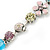 Vintage Inspired Multicoloured Enamel, Crystal Flower, Freshwater Pearl, Glass Bead Bracelet In Silver Tone - 16cm Length/ 4cm Extension - view 6