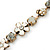 Vintage Inspired White Enamel, Crystal Flower, Freshwater Pearl, Glass Bead Bracelet In Antique Gold Tone - 16cm Length/ 4cm Extension - view 6