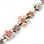 Vintage Inspired Pink Enamel, Crystal Flower, Freshwater Pearl, Glass Bead Bracelet In Silver Tone - 16cm Length/ 4cm Extension - view 4