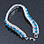 Teal/Clear Swarovski Crystal Curved Bracelet In Rhodium Plated Metal - 17cm Length - view 6