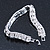 Clear Swarovski Crystal Curved Bracelet In Rhodium Plated Metal - 17cm Length - view 6