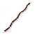 Clear/ Ruby Red Coloured Swarovski Crystal Curved Bracelet In Rhodium Plated Metal - 17cm Length - view 2