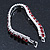 Clear/ Ruby Red Coloured Swarovski Crystal Curved Bracelet In Rhodium Plated Metal - 17cm Length - view 5