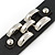 Wide Black Leather Style Silver Tone Buckle Bracelet - 22cm Length - view 5