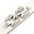 Wide White Leather Style Silver Tone Buckle Bracelet - 22cm Length - view 4