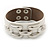 Wide White Leather Style Silver Tone Buckle Bracelet - 22cm Length - view 7