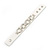 White Leather Style Silver Tone Buckle Strap Bracelet - 20cm L