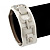 White Leather Style Silver Tone Buckle Strap Bracelet - 20cm L - view 2