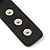 Black Leather Style Silver Tone Buckle Strap Bracelet - 20cm L - view 4