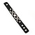 Black Leather Style Silver Tone Buckle Strap Bracelet - 20cm L - view 5