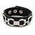 Black Leather Style Silver Tone Buckle Strap Bracelet - 20cm L - view 7