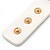 White Leather Style Gold Tone Buckle Strap Bracelet - 20cm L - view 5