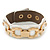 White Leather Style Gold Tone Buckle Strap Bracelet - 20cm L - view 6