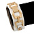 White Leather Style Gold Tone Buckle Strap Bracelet - 20cm L - view 3