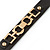Black Leather Style Gold Tone Buckle Strap Bracelet - 20cm L - view 2