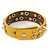 Crystal Studded Yellow Faux Leather Strap Bracelet (Gold Tone) - Adjustable up to 22cm - view 7