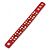 Crystal Studded Deep Pink Faux Leather Strap Bracelet (Gold Tone) - Adjustable up to 22cm - view 4