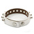 Crystal Studded White Faux Leather Strap Bracelet (Silver Tone) - Adjustable up to 20cm - view 7