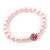 Pale Pink Glass Bead With Pink Swarovski Crystal Ball Flex Bracelet - 18cm Length - view 7