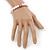 Pale Pink Glass Bead With Pink Swarovski Crystal Ball Flex Bracelet - 18cm Length - view 3