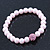 Pale Pink Glass Bead With Pink Swarovski Crystal Ball Flex Bracelet - 18cm Length - view 4