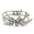 Diamante 'Swallow' Hinged Bangle Bracelet In Rhodium Plating - up to 19cm wrist - view 7