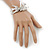 Diamante 'Swallow' Hinged Bangle Bracelet In Rhodium Plating - up to 19cm wrist - view 4