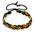 Unisex Red, Yellow, Green & Black Rasta Bob Marley Silk Cord Bracelet - Adjustable