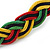 Unisex Red, Yellow, Green & Black Rasta Bob Marley Silk Cord Bracelet - Adjustable - view 2