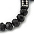 Black Glass Austrian Crystal Sideways Cross Flex Bracelet Horizontal- up to 20cm Length - view 4