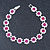 Fuchsia /Clear Swarovski Crystal Floral Bracelet In Rhodium Plated Metal - 17cm - view 7
