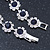Montana Blue/ Clear Swarovski Crystal Floral Bracelet In Rhodium Plated Metal - 17cm L - view 5