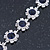 Montana Blue/ Clear Swarovski Crystal Floral Bracelet In Rhodium Plated Metal - 17cm L - view 9