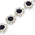 Montana Blue/ Clear Swarovski Crystal Floral Bracelet In Rhodium Plated Metal - 17cm L - view 4