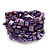 Wide Purple Shell Nugget Multistrand Flex Bracelet - Adjustable - view 6