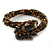 Brown, Black, Gold Cluster Glass Bead Flex Wire Bracelet - Adjustable - view 5
