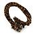 Brown, Black, Gold Cluster Glass Bead Flex Wire Bracelet - Adjustable - view 6