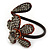 Dark Cappuccino Flower Copper Wire Flex Bracelet - view 8