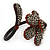 Dark Cappuccino Flower Copper Wire Flex Bracelet - view 5