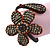 Dark Cappuccino Flower Copper Wire Flex Bracelet - view 4
