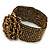Bronze Gold Coloured Glass Bead Rose Flex Bracelet - 18cm L - view 7
