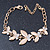 Gold Tone Crystal, Cat's Eye Stone Dragonfly Bracelet - 16cm L/ 4cm Ext - view 7