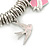 PINK COOKIE IN PURSE Hearts, Rose, Swallow Charm Round Link Flex Bracelet In Rhodium Plating - 17cm L (For Small Wrist) - view 5