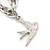 PINK COOKIE IN PURSE Hearts, Rose, Swallow Charm Oval Link Bracelet In Rhodium Plating - 15cm L/ 5cm Ext - view 6