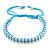 Plaited Light Blue Silk Cord With Silver Tone Bead Friendship Bracelet - Adjustable - view 7