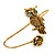 Gold Tone Topaz, Citrine Crystal Owl Palm Bracelet - Up to 19cm L/ Adjustable - view 3