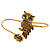Gold Tone Topaz, Citrine Crystal Owl Palm Bracelet - Up to 19cm L/ Adjustable - view 4