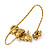 Gold Tone Topaz, Citrine Crystal Owl Palm Bracelet - Up to 19cm L/ Adjustable - view 5