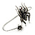 Silver Black, Grey Crystal Spider Palm Bracelet - Up to 19cm L/ Adjustable - view 4